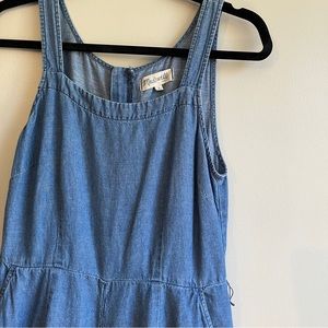 Madewell Chambray Denim Jumpsuit Wide Leg & Pockets, Size 4